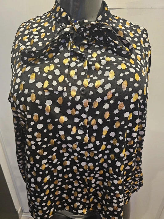 Chemise noir or et blanche