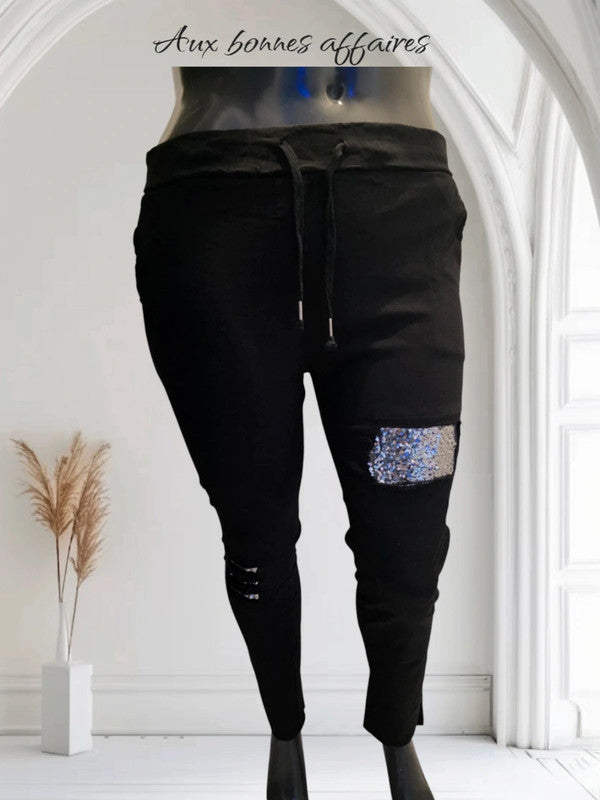 Pantalon noir élastique