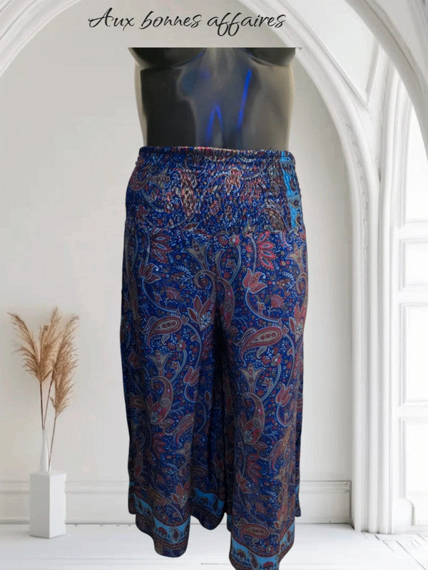 Pantalon élastique bleu