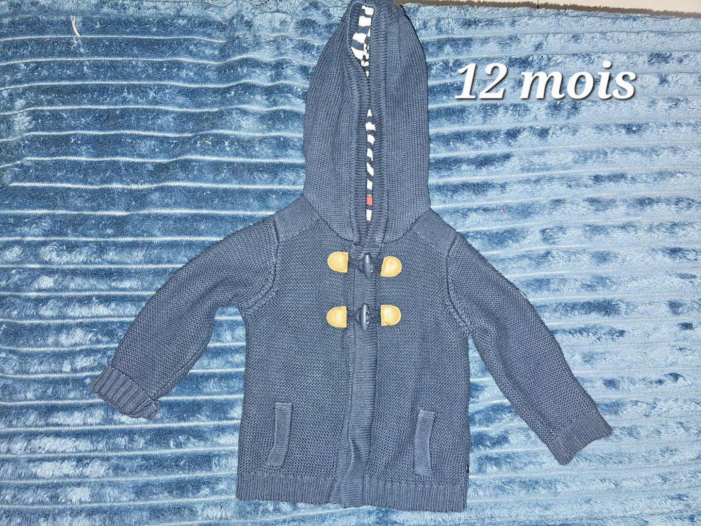 Gilet bleu marine à capuche