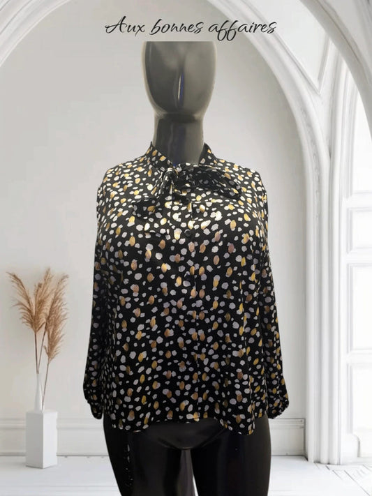 Chemise noir or et blanche