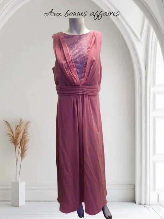 Robe longue rose de soirée