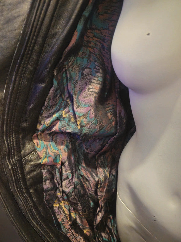 Manteau noir simili cuire