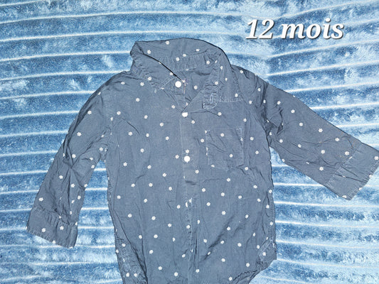 chemise manche longue 12 mois